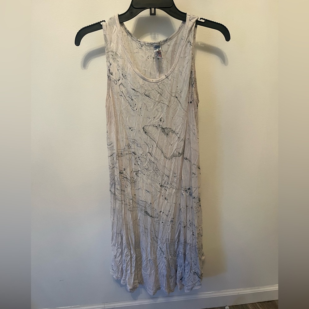 Marble Print Sleeveless Dress